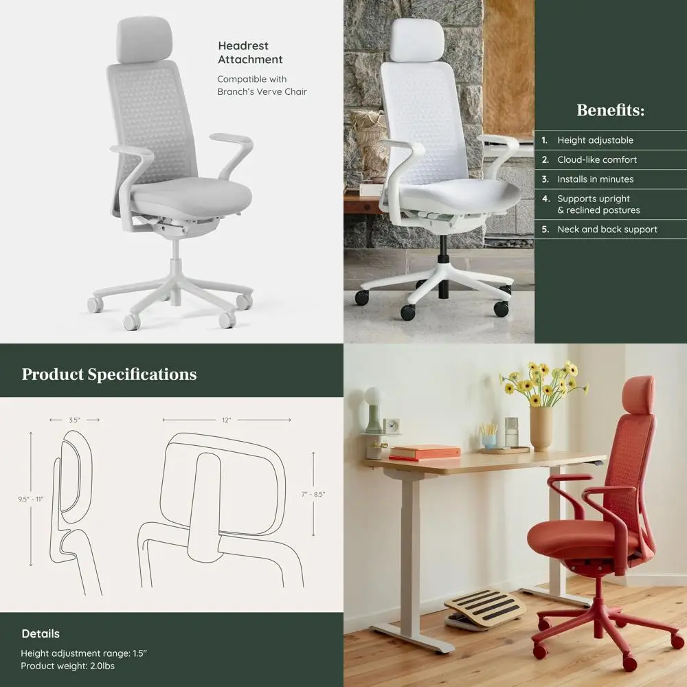 

Upgrade Your Verve Chair with a Customizable Headrest for Maximum Comfort and Support in Mist Color