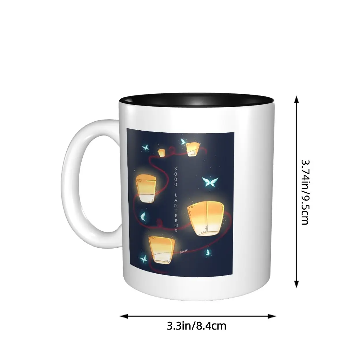 Three Thousand Lanterns - Qiandeng Temple Mug Funny Ceramic Coffee Cups Tea Mugs Milk Cup Drinkware Gifts for Woman Man