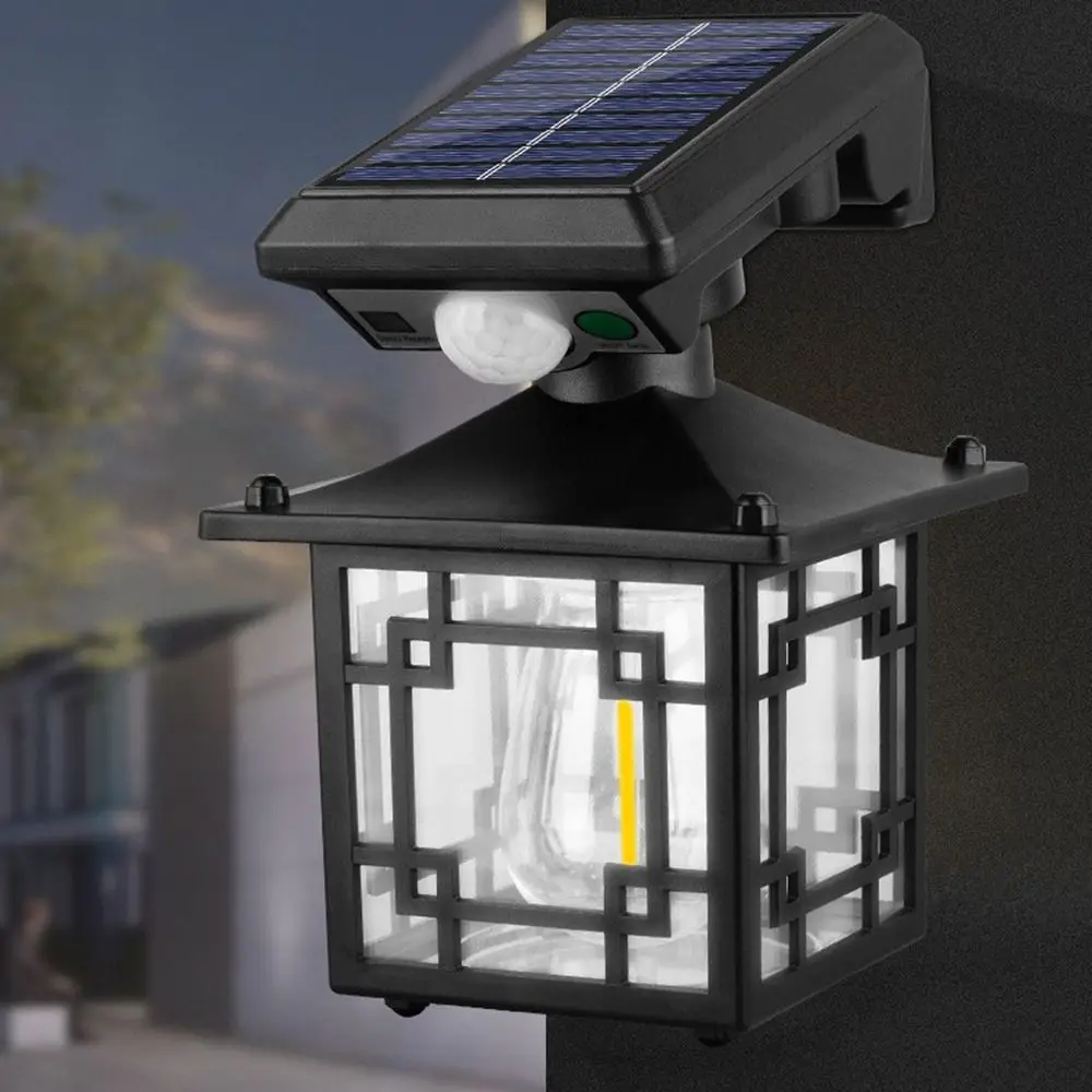 IP65 Waterproof Motion Induction Wall Lamp 3 Lighting Modes Super Bright LED Solar Light Separate Panel Remote Control