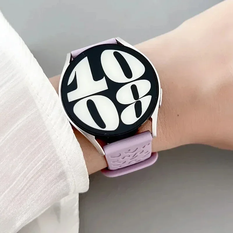 Engraved Strap For Samsung Galaxy Watch 6/4/classic/5/pro/3/Active 2 Leopard silicone Bracelet Huawei gt 2 e 20mm 22mm 18mm band