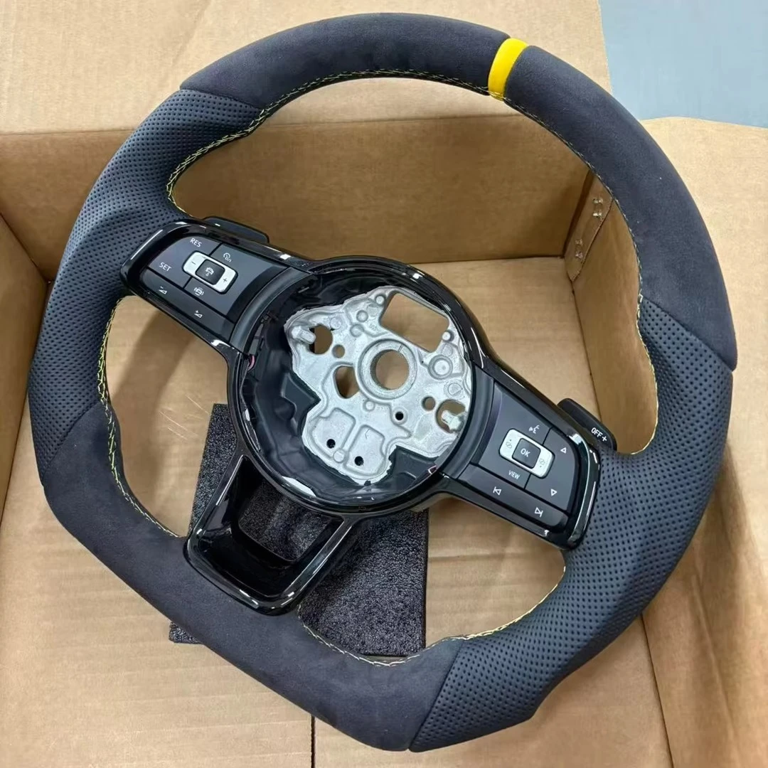 

Hot-selling Half Leather Steering Wheel for Volkswagen VW Golf 5 6 7 R MK5 MK6 MK7 MK7.5 GTI Polo Passat CC B8 Jetta