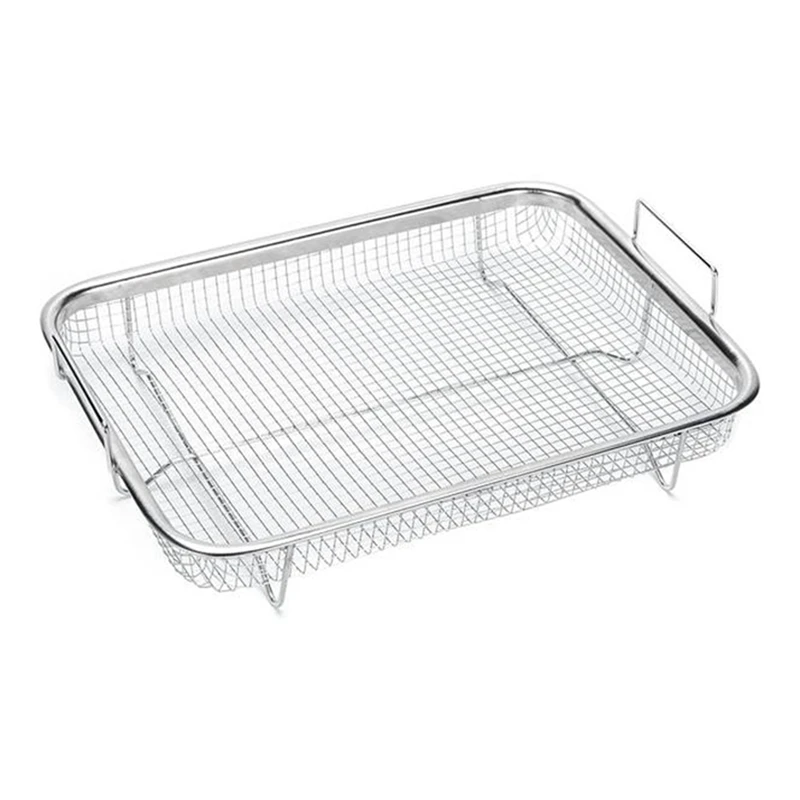 3 Pack Air Fryer Basket Stainless Steel Grill Basket Non-Stick Mesh Basket Set Air Fryer Tray Wire Rack For Oven,