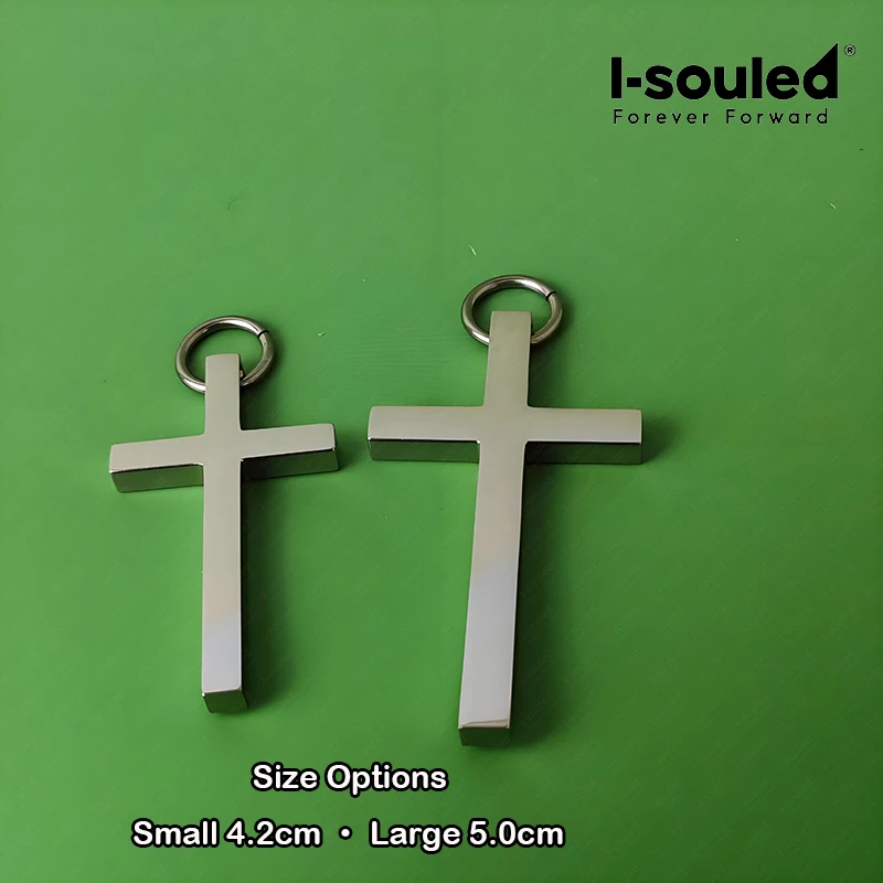 TA1 Pure Titanium Cross High Polish Men\'s Amulet Pendant Hypoallergenic Metal Titanium Jewelry