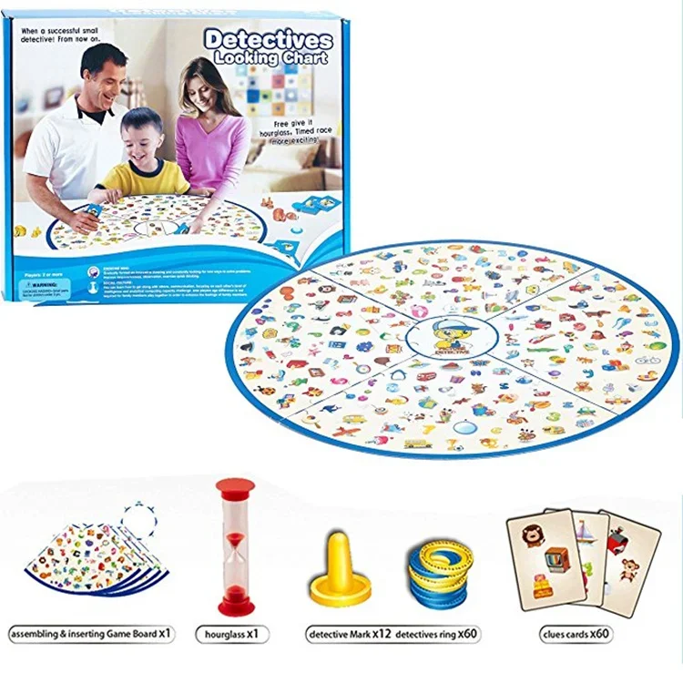 [Engraçado] detetives olhando gráfico jogo de tabuleiro quebra-cabeça treinamento de reação cerebral jogos de correspondência para crianças e pais jogo de família brinquedo