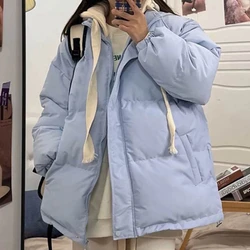 Short Jacket Woman Parkas Fall Winter 2023 Thick Warm Spliced Coat Korean Fashion Loose Puffer Outerwear