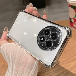 For OnePlus 13 Case Camera Lens Film Protection Luxury Plating Airbag Transparent Soft Silicone Shockproof Bumper Back Cover