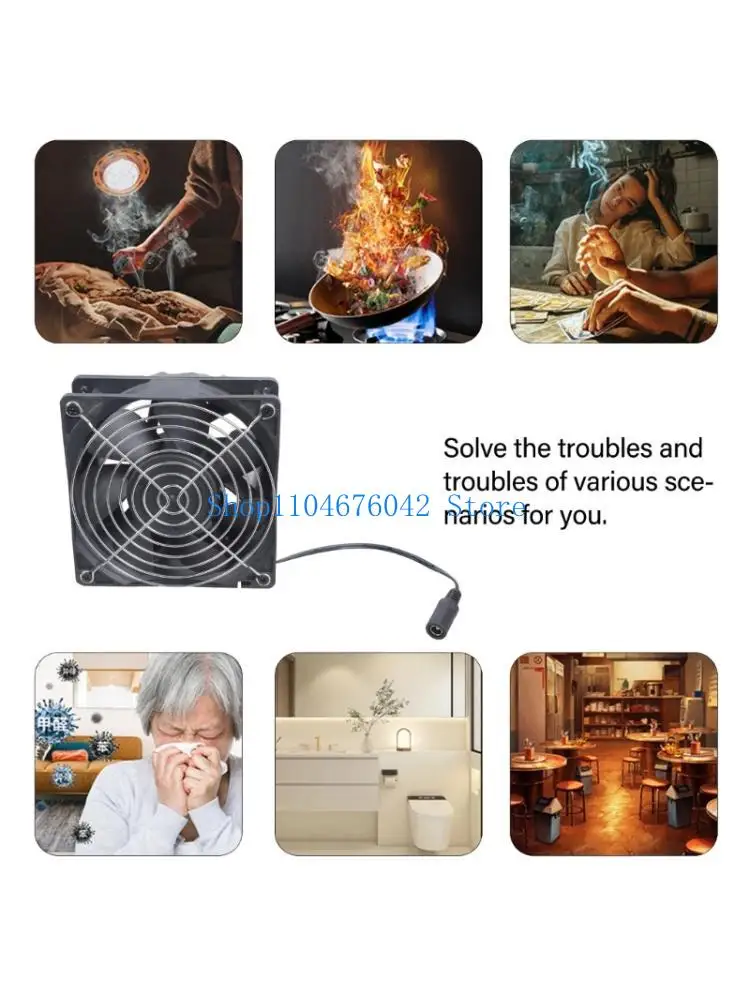 652F Energy Efficient 200CFM Exhaust System 12V 120mm Ventilation Blower Exhaust Fan For Tent Cooling 3D Printer Enclosures