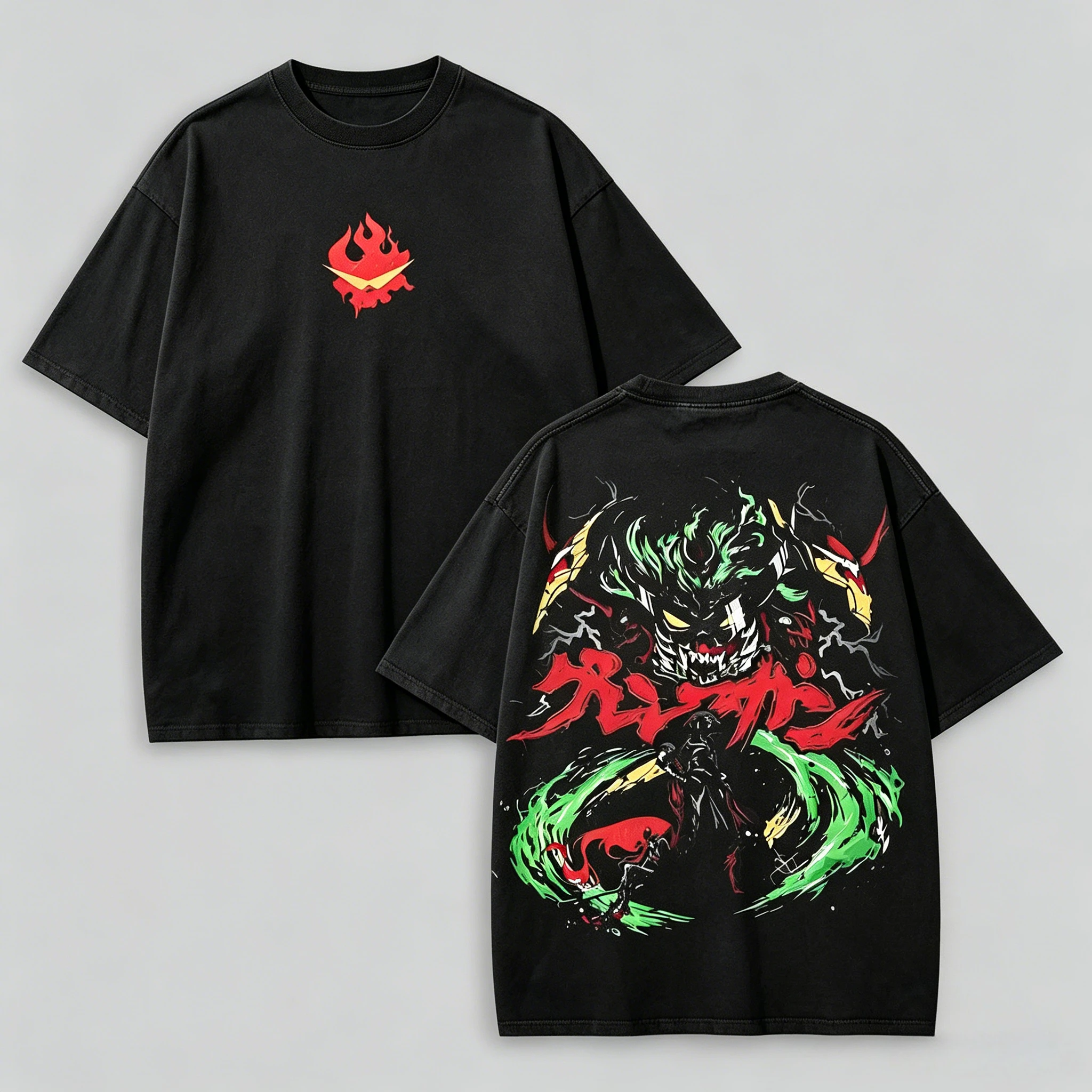 Tengen Toppa Gurren Lagann Printed T-shirt Oversized Unisex Cotton Retro Top Japanese Hot Anime Hot Product Couples Streetwear
