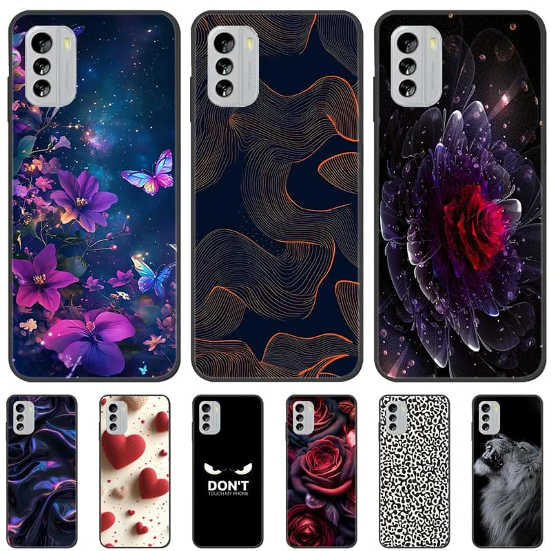Capa Popular de Silicone TPU Pintada para Nokia X30 / Nokia G400 N1530DL - Capa Traseira Preta com Bumper