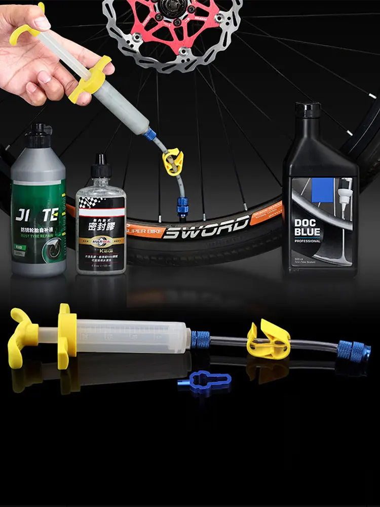 AliExpress Shunmaii MTB Hydraulic Disc Brake Oil Bleed Kit Presta Schrader Valve Cycling Tubeless Sealant Injector