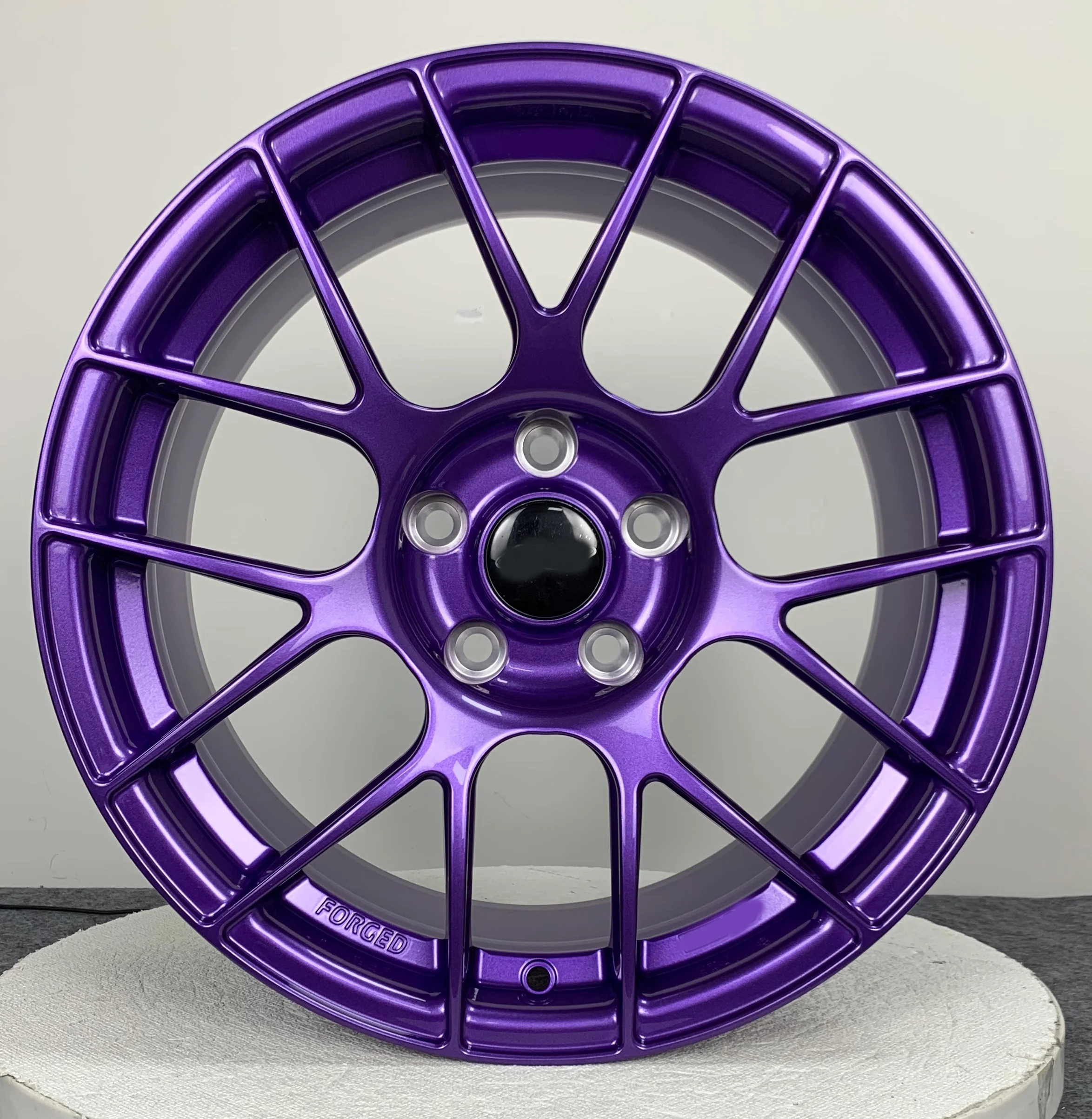 Custom 16 17 18 Inch 20x12 5x114.3 5x120 Purple 7 Spoke Alloy Monoblock Passenger Car Forged Wheel Rims for Mercedes bmw E39 M3