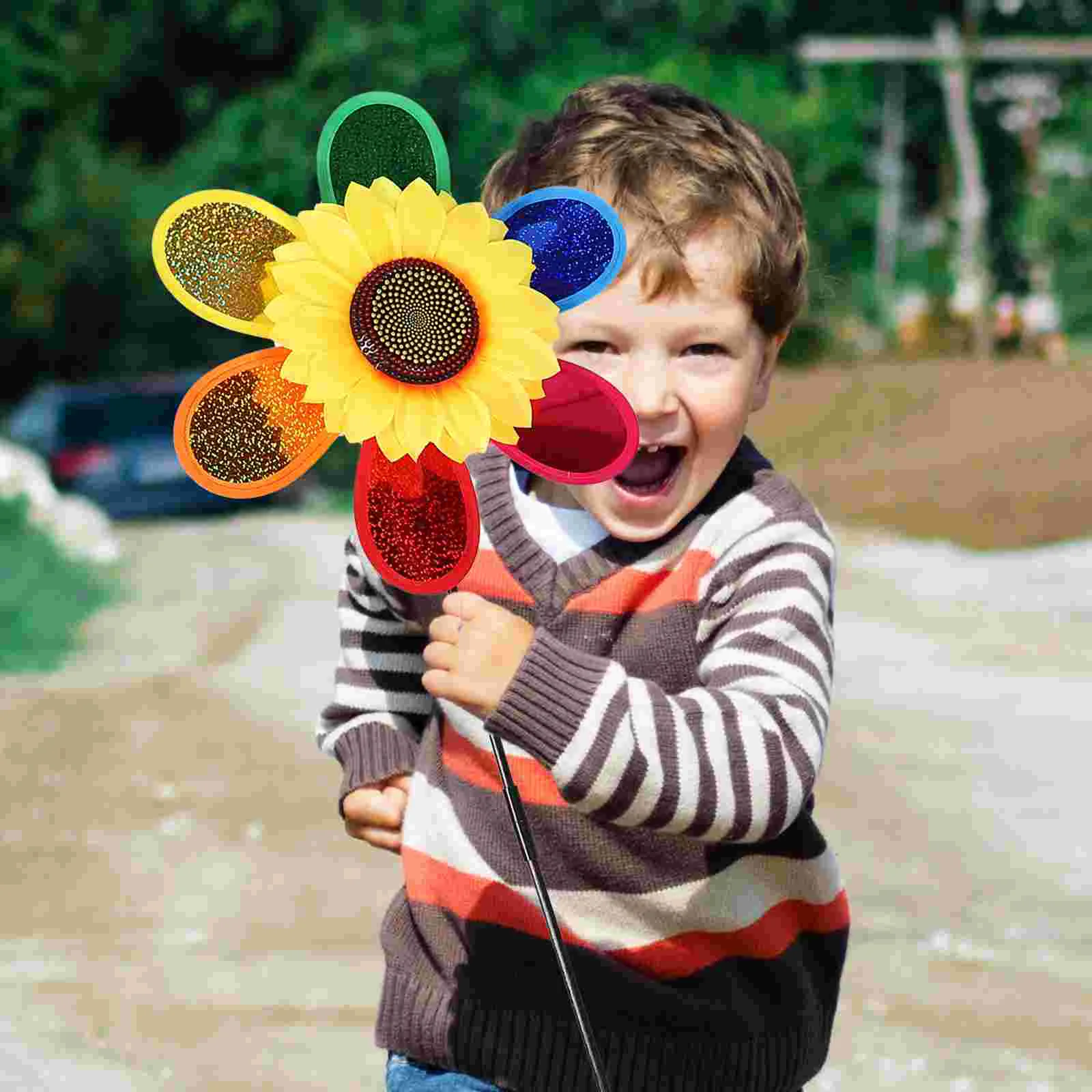 Sunflower Windmill Colorful Garden Ornament Landscape Pinwheels Outdoor Decor Plastic Ornaments