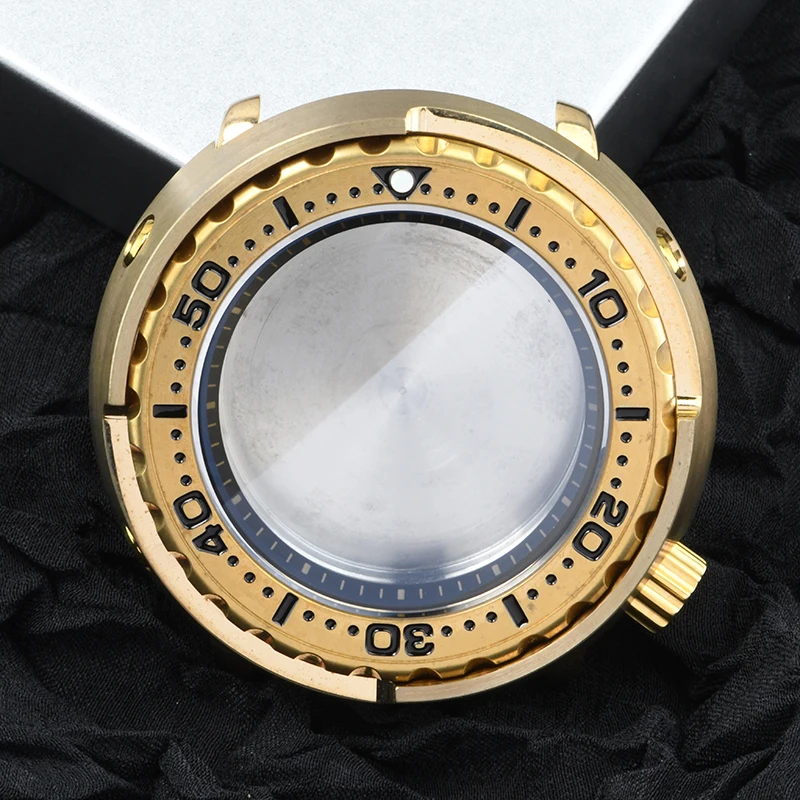 

Watch Parts Solid 47mm Aluminum bronze Plated SBBN031/Tuna Diver Watch Case Sapphire Fit For NH35/36 Movement 20Bar super lumes