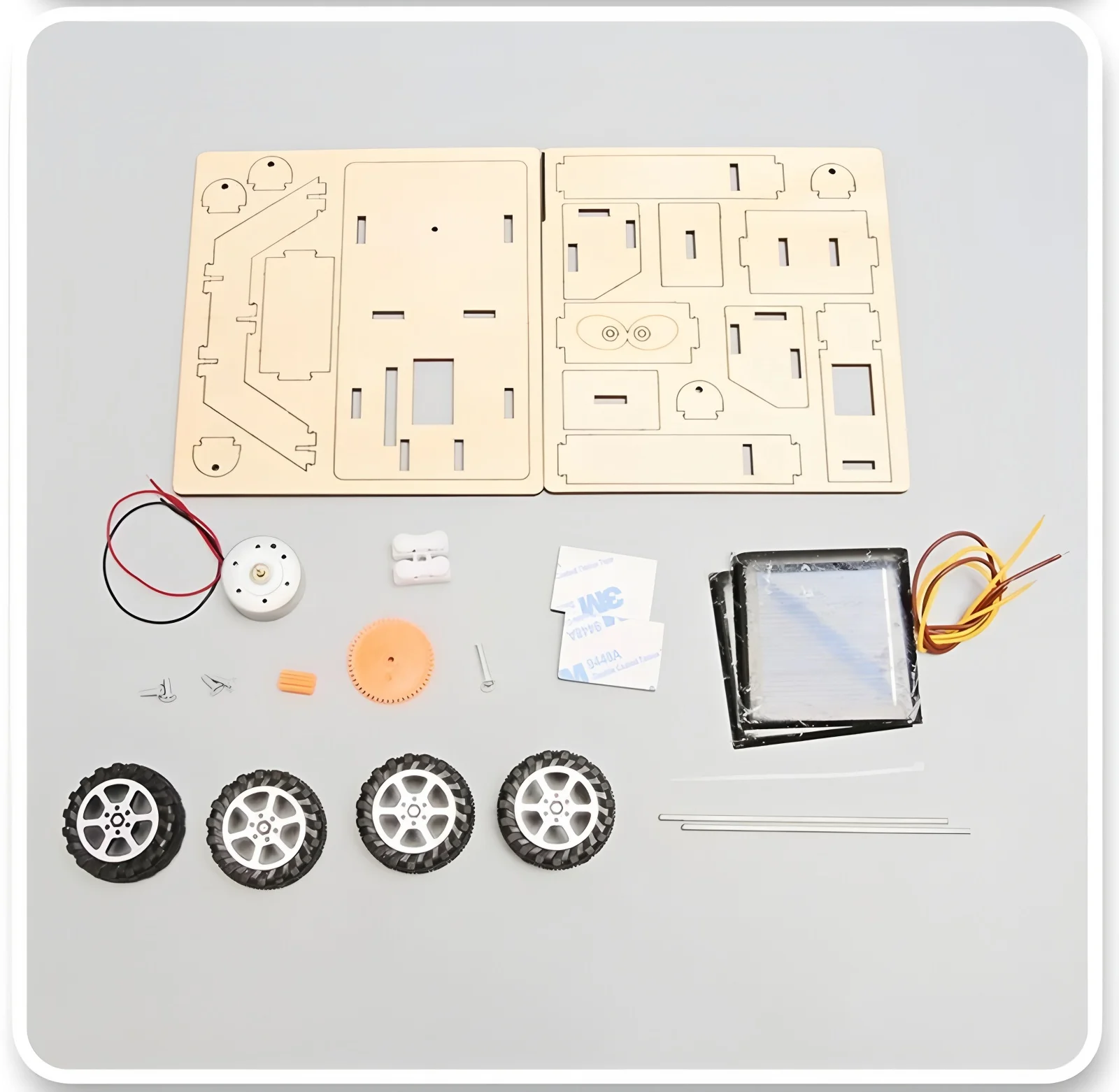 태양열 자동차 달 탐사 차량 어린이 Diy 손으로 조립 모델 Diy 3d 나무 퍼즐 과학 및 교육 완구 썸네일 6