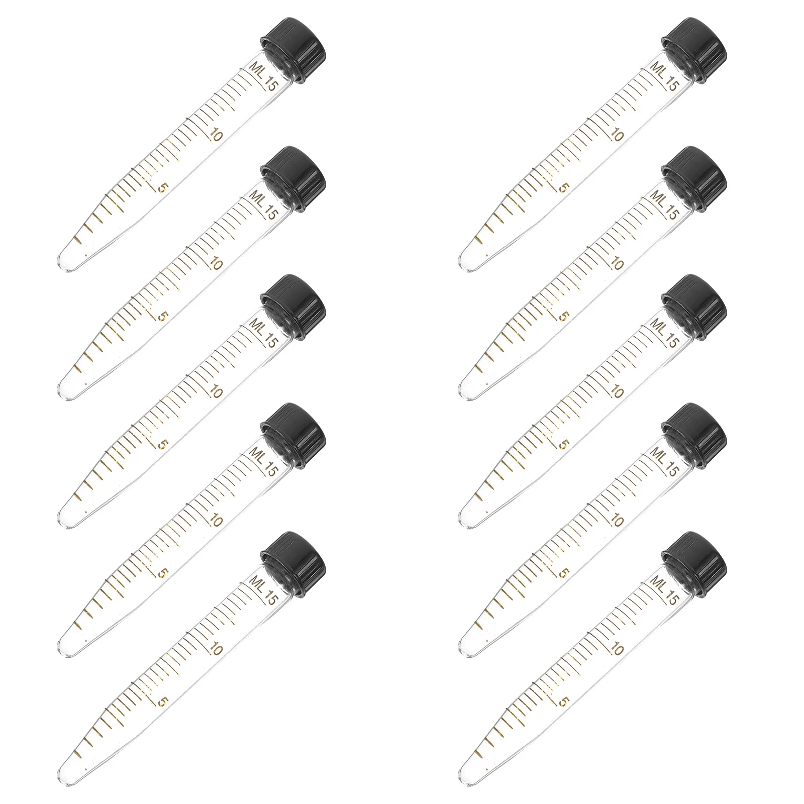 

10Pcs 15ml Conical Tubes Screw Cap Leakproof High Speed Centrifugal Lab Sample Storage Transparent Graduated Tubes