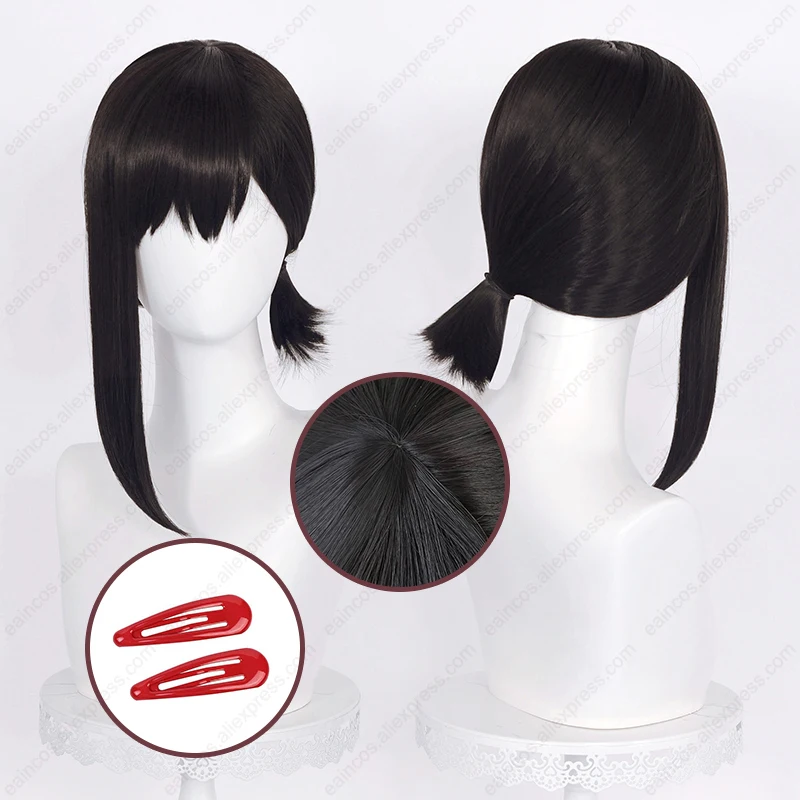 Peluca de Cosplay de Anime Higashiyama Kobeni, pelucas negras, pelo sintético resistente al calor, Halloween, 38cm