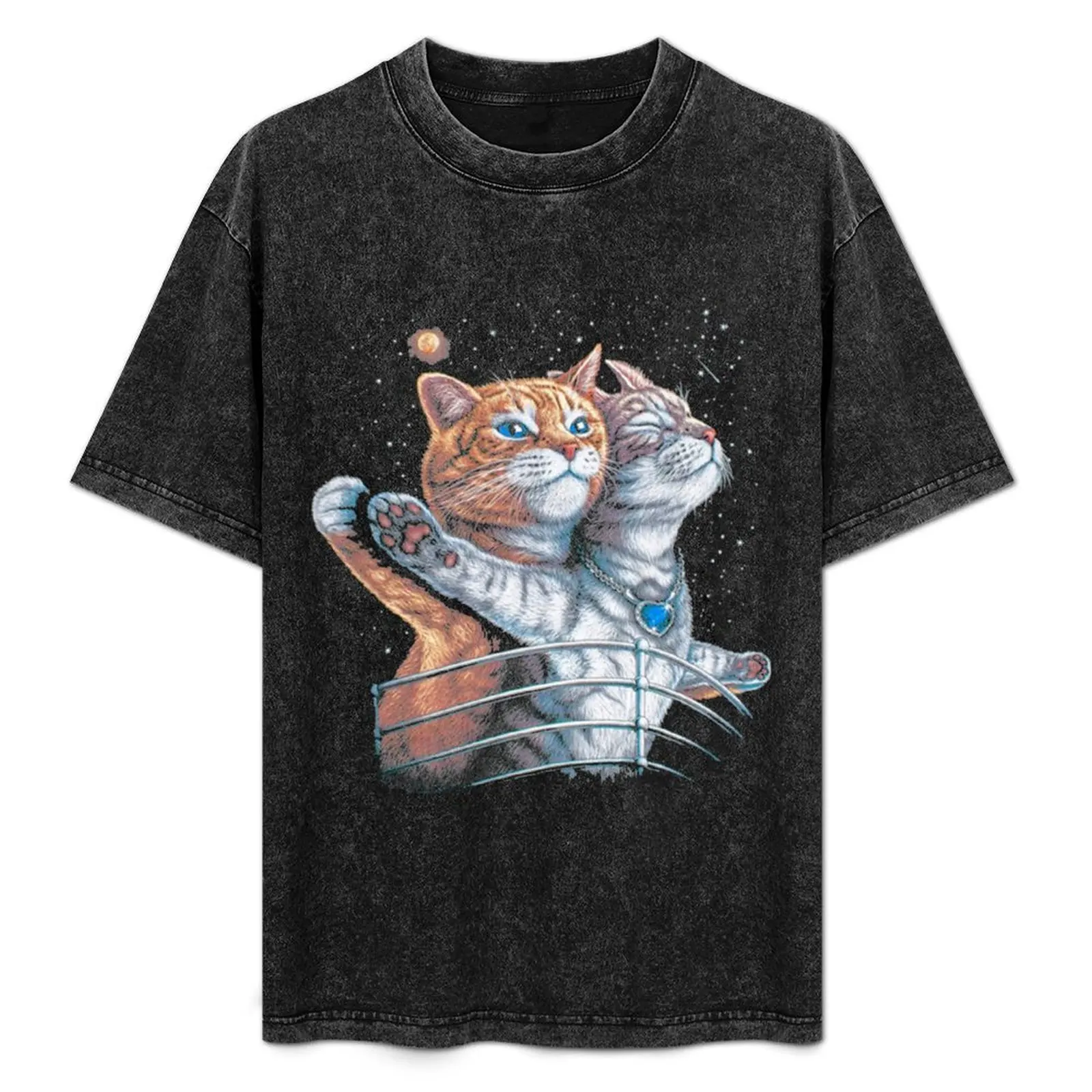 タイタニックキャッツ-面白いギフト-tシャツ-アクティブスポーツ半袖コットンシャツ