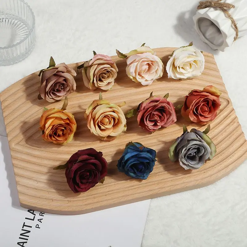 Artificial Flower Wall Silk Rose Diy Gifts Box Present Home vase table wreath Outdoor Garden Wedding bridal bouquet party Decor