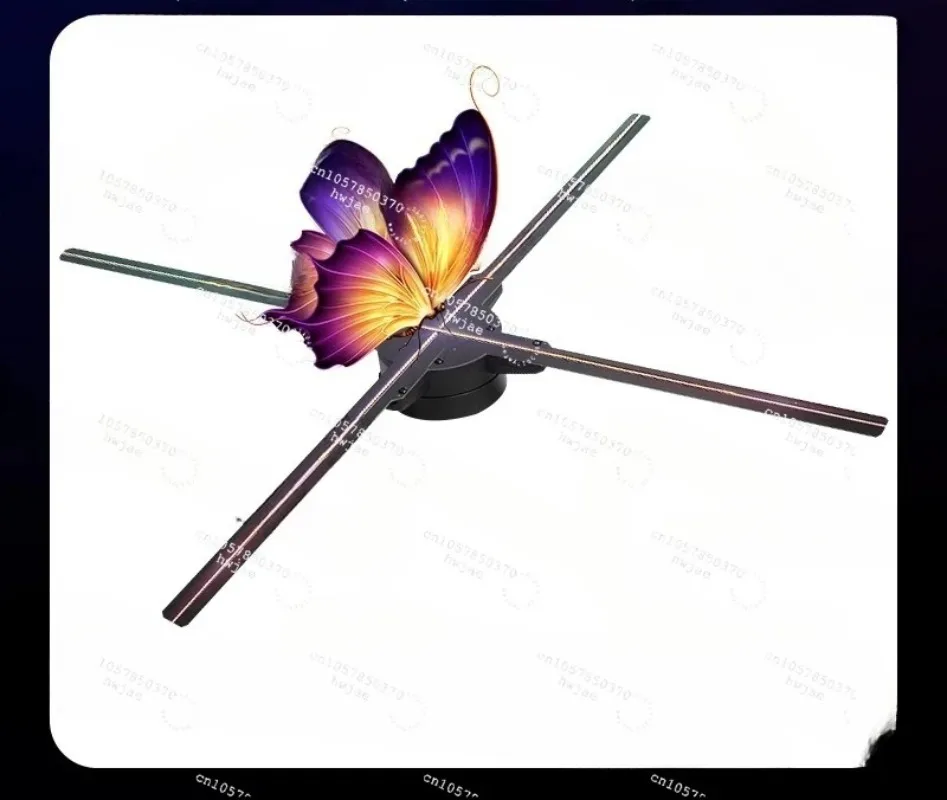 Naked Eye 3D Holographic Projector LED Fan Display Air Imaging Stereoscopic Suspension Advertising Lamp