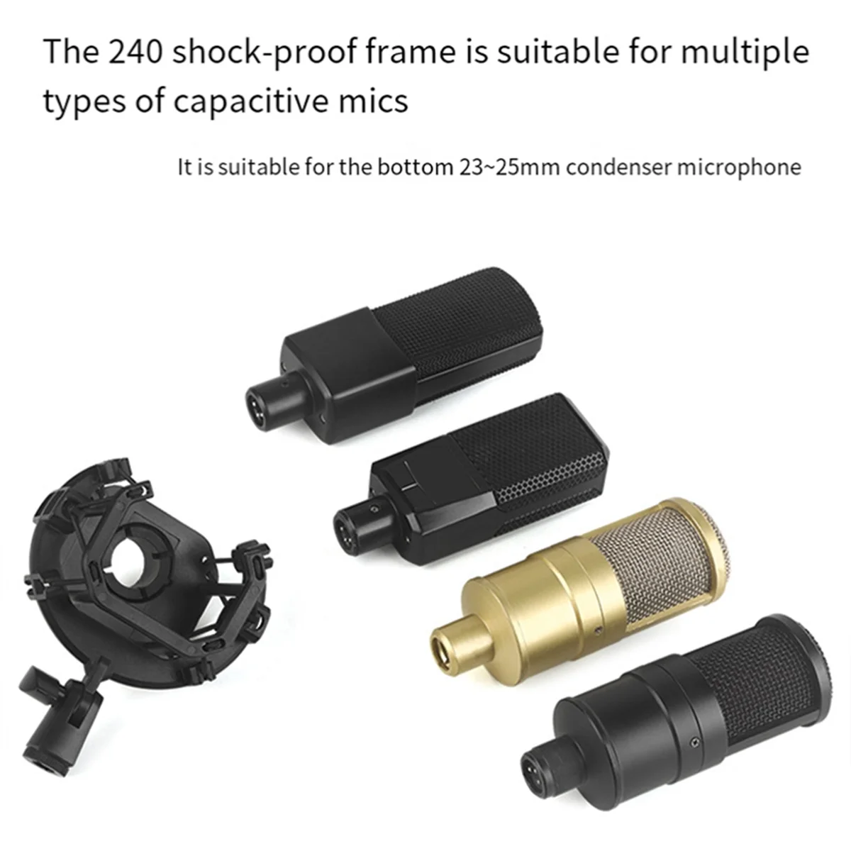 Microphone Shock Mount pour Lewitt LCT-240 Live Broadcast Mic Static Holder Support et support de microphone