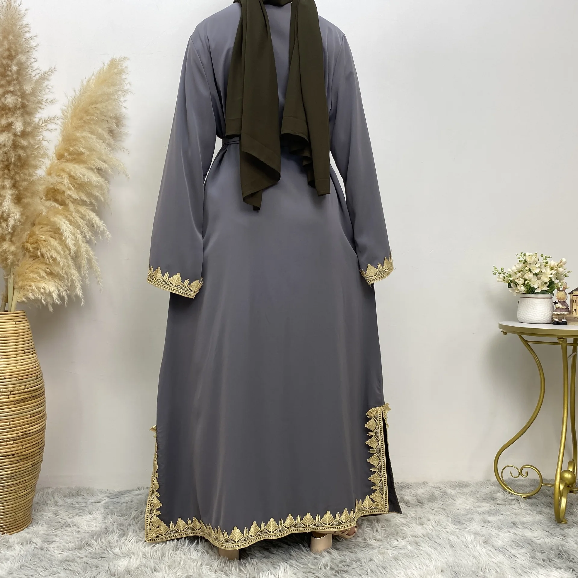 Ramadan Abaya per le donne Kimono Turchia Caftano Islam Abbigliamento Dubai Musulmano Abito modesto Caftano Marocain Abaya aperto Jalabiya Kebaya