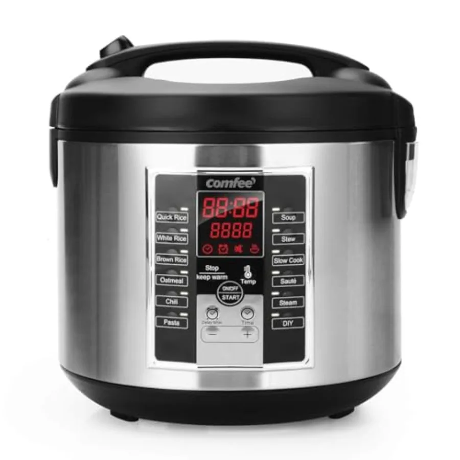 Rice Cooker Slow Cooker Steamer Stewpot Sauté All in One 12 Digital Cooking Programs Multi Cooker (5.2Qt ) Large Capacity. 24 H