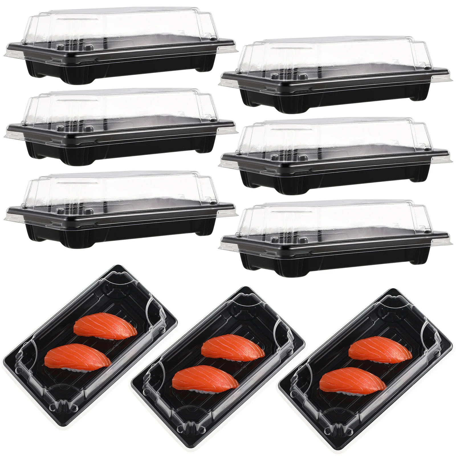

100 шт., коробка для суши, экологически чистые контейнеры для сохранения тепла носового молочка на вынос, остатков, обедов в работе или школе, черные