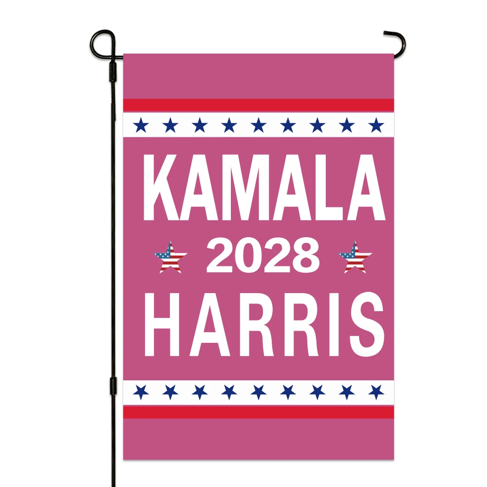 KAMALA HARRIS 2028 Pink 12x18 inch Garden Flag Banner Outdoor Decoration