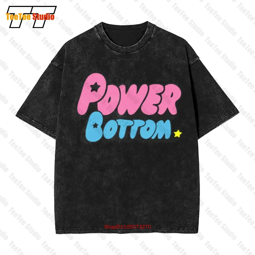Power Bottom Puffcartoongay Pride Lgbt Drag Race Hipster Vintage Oversized T-Shirt AGTX
