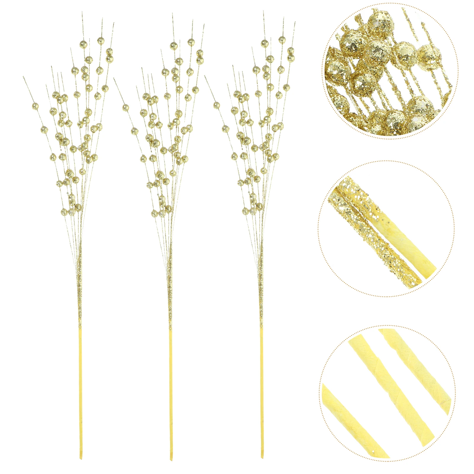 

5 Pcs Christmas Fruit Cuttings Ornament Glitter Berry Stems The Artificial Branches Pe Decorations Fake Berries