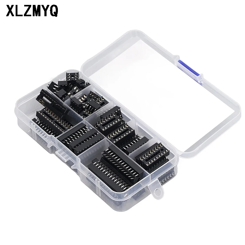 66PCS/Set DIP IC Sockets Adaptor Solder Type Kit 6,8,14,16,18,20,24,28 pins Integrated circuit IC Chip Socket DIY Electronic Kit