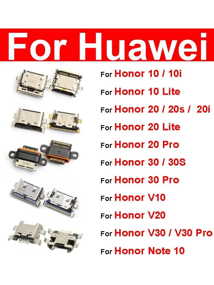 Port ładowarki USB do Huawei Honor 10 20 Lite 20 30 V30 Pro 10i 20i 20s 30s V10 V20 V30 Złącze dokujące typuC Części do ładowania — zdjęcie 2