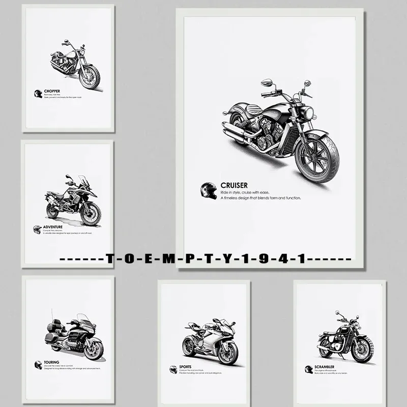 Motorcycle Wall Art Poster Canvas Printing Boys Room Decor Garage Decor Gallery Wall Prints Motorcycle Posters Dorm Decor Gift