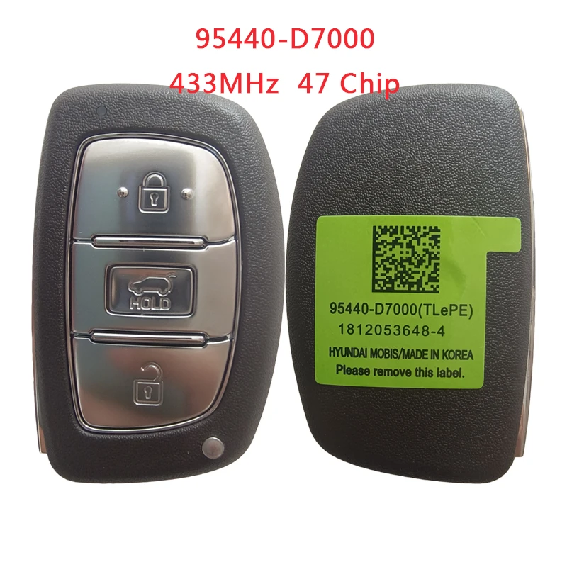 

TX020111 PN 95440-D7000 For Hyundai Tucson 2019 Smart Remote Key 3 Buttons 433MHz 47 Chip Hitag3 D7000 FOB-4F11 TFKB1G0068