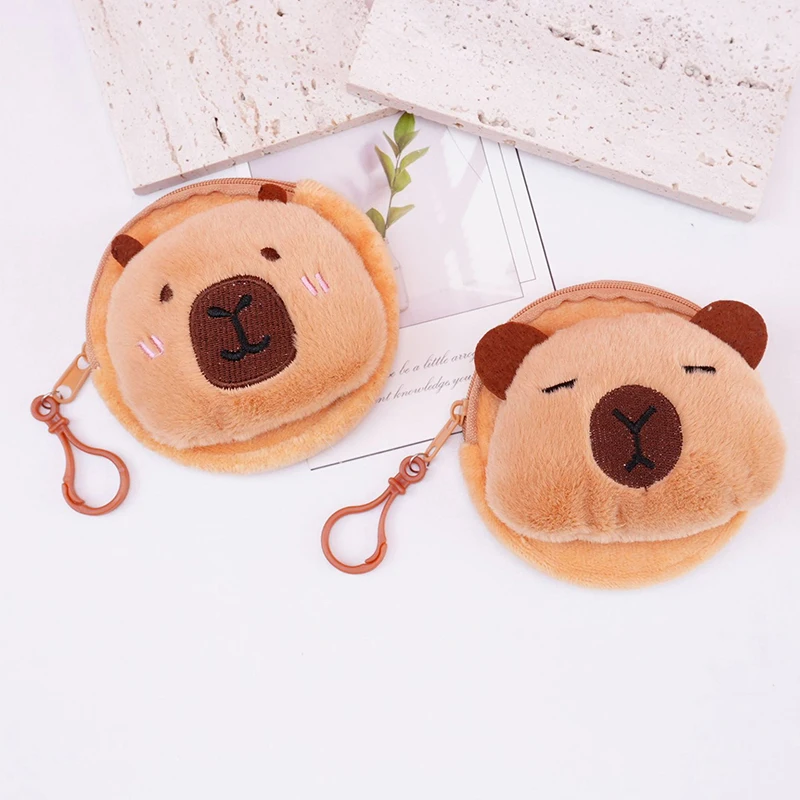 จี้ dompet koin capybara สุดสร้างสรรค์กระเป๋าตังค์น่ารักพวงกุญแจ tas Bulat การ์ตูนน่ารักกระเป๋าเก็บของแฟชั่นขนาดเล็ก