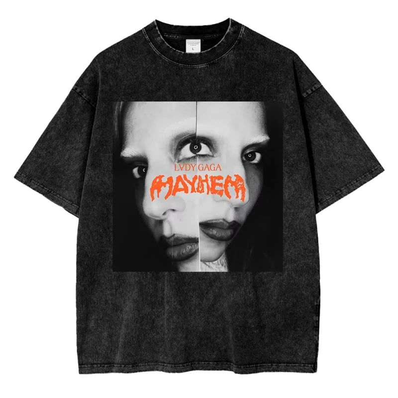 

Винтажная потертая футболка Lady Gaga The Mayhem Ball Tour 2025, модная мужская/женская эстетичная футболка