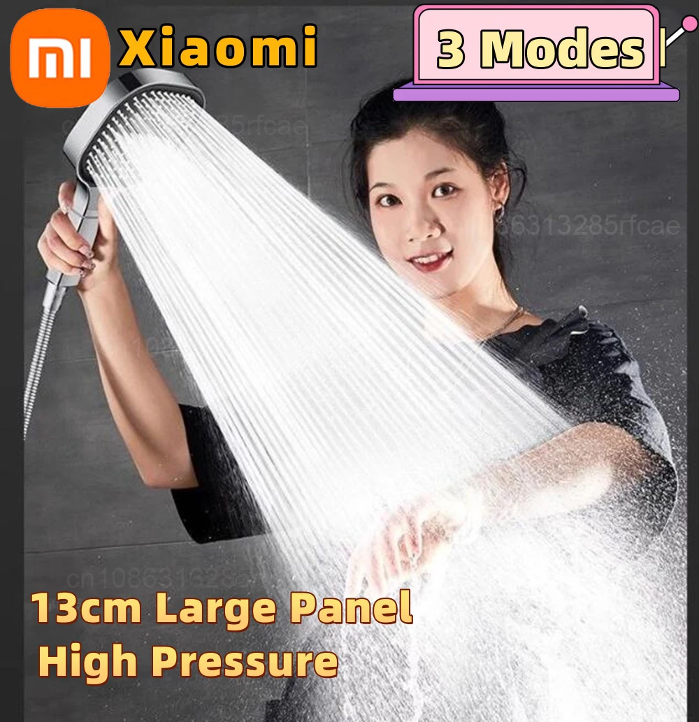 Xiaomi 3 Modes Shower Head 13cm Large Panel Adjustable High Pressure Massage Shower Head Filter Element Bathroom Accessories New