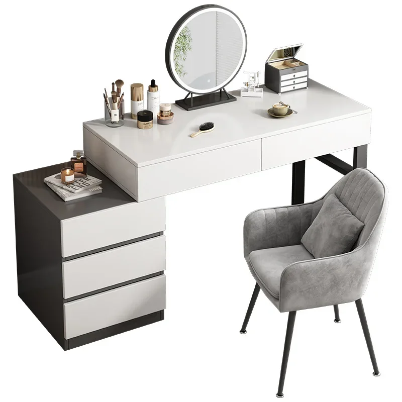 

Office Computer Desk Makeup Table Room Bedroom Home Desk Bookshelf Integrated Bucket Cabinet Light Luxury