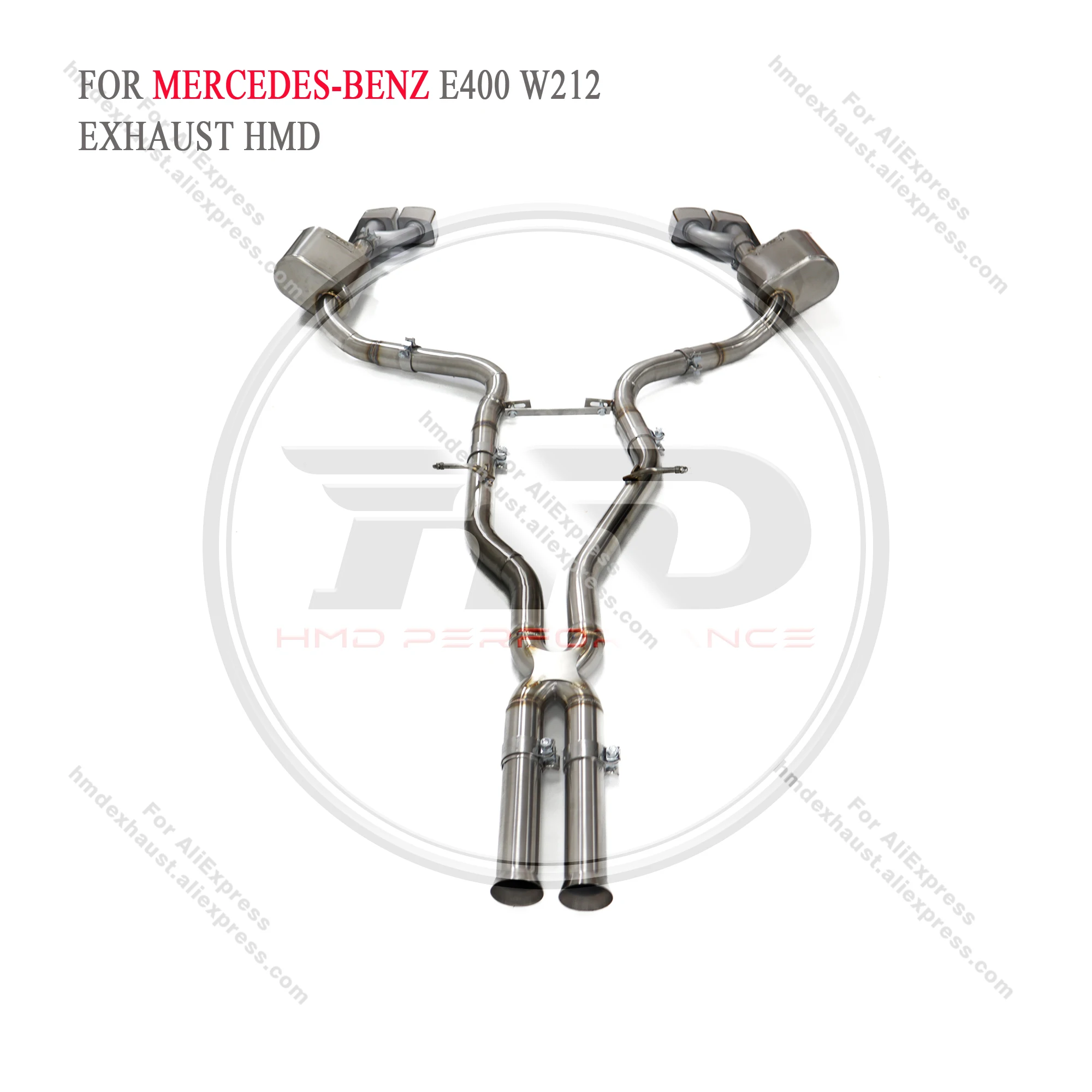 HMDHMD HMD Exhaust System Stainless Steel Performance Catback for Mercedes benz E300/E400 W212 2014+ 3.0T Muffler