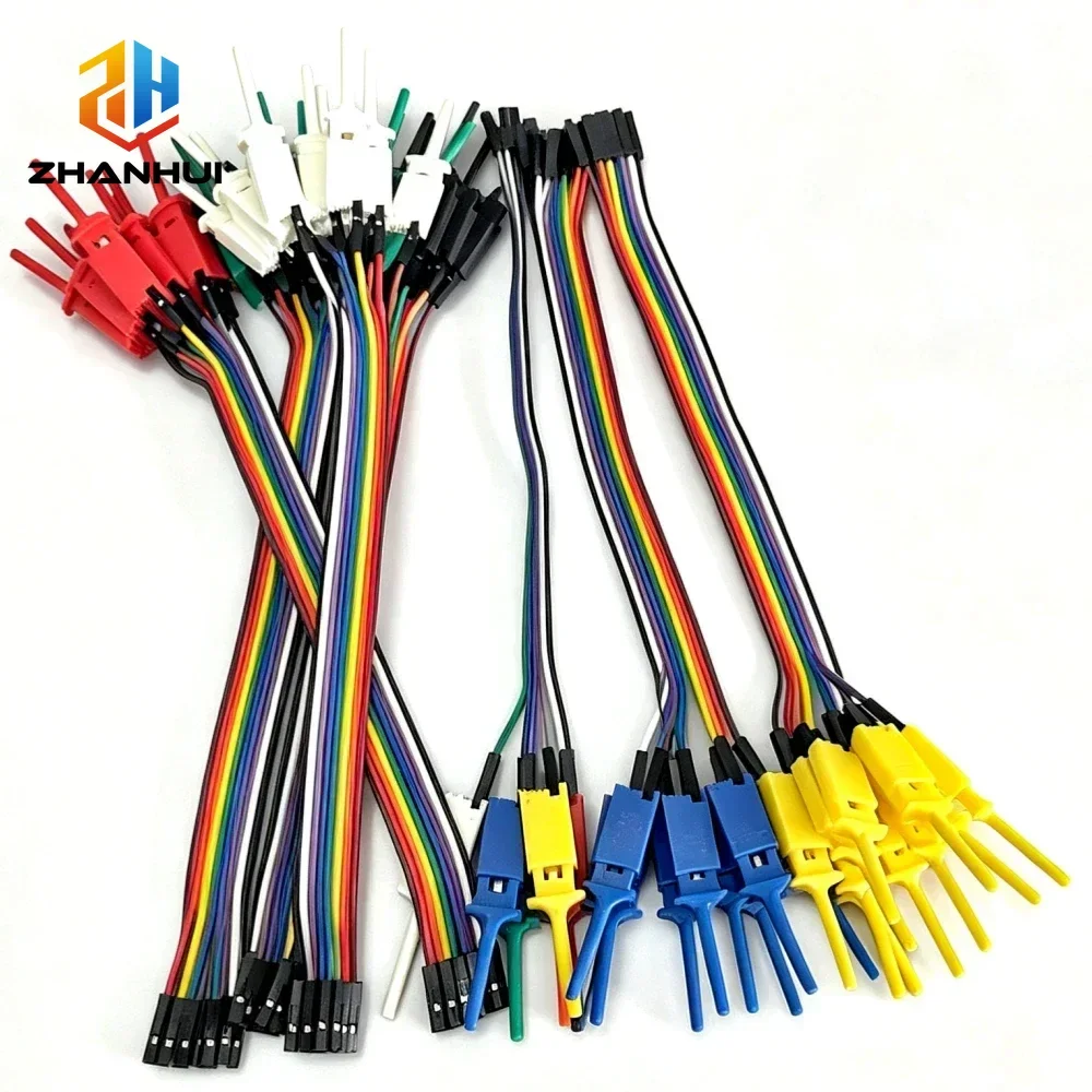 20cm Flat Test Hook Clip Probe 6 Color Logic Analyzer Oscilloscope PCB SMD Testing Wire Gripper Clamp Cable