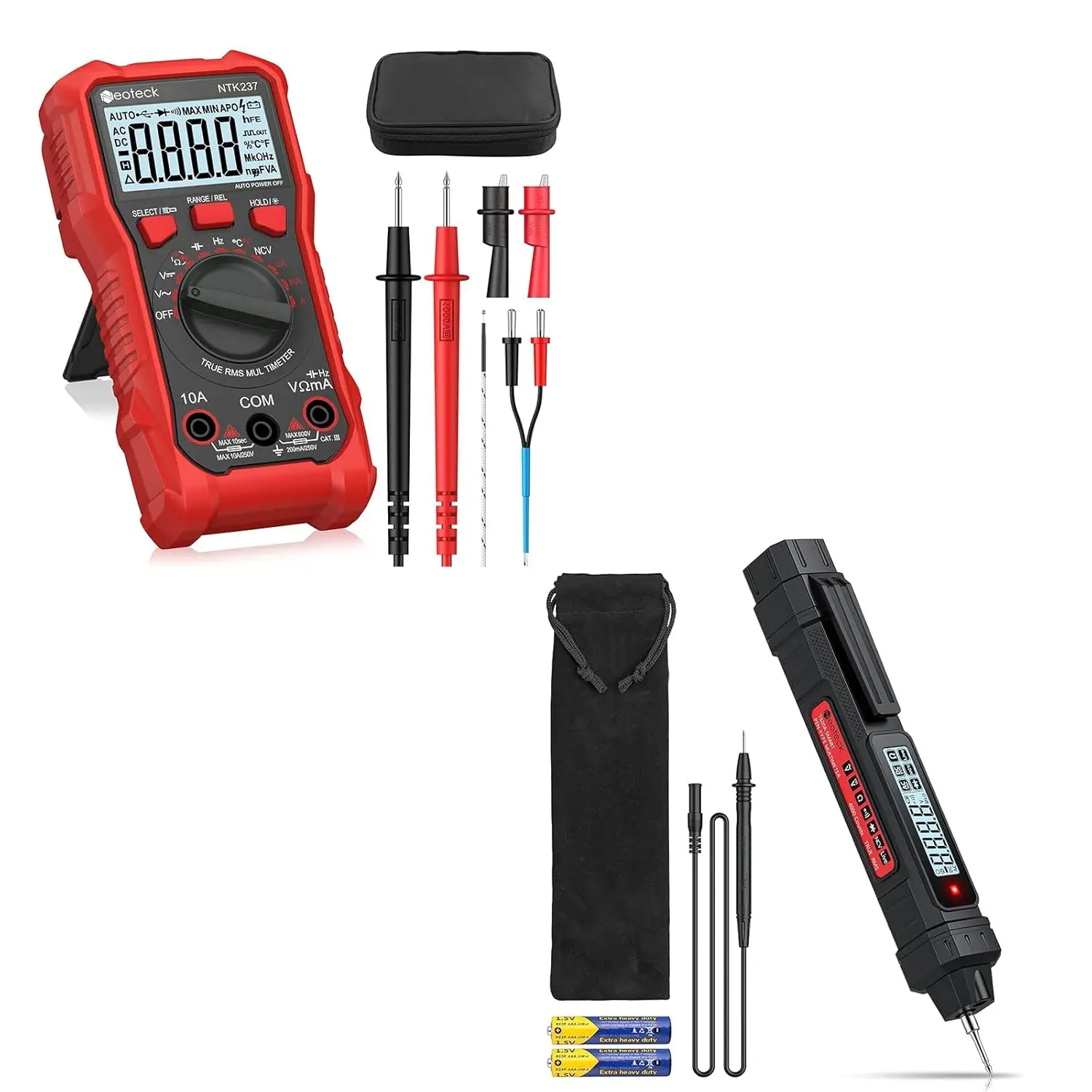 

2000/4000 Counts Multimeter Kit with TRMS, NCV, Temp, Duty Cycle, Live Wire Detection