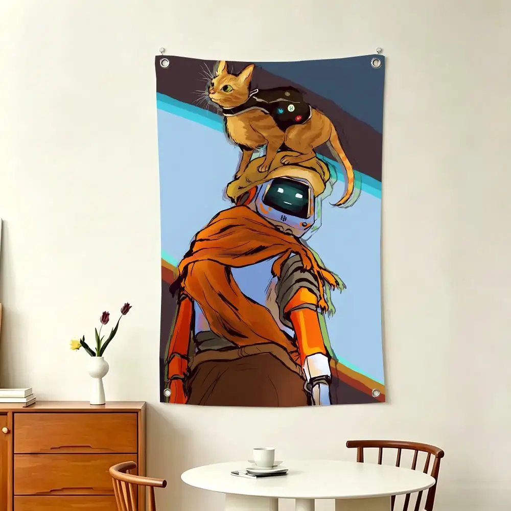 Cyber City Cat Adventure Game S-Stray Flags Home Decor Wall Hanging Vertical Flags Indoor Outdoor