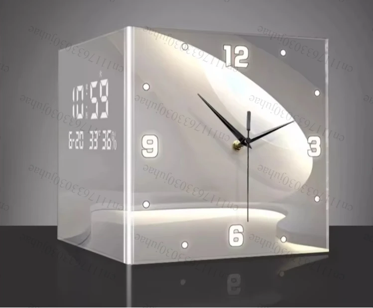 Living Room Corner Wall Mounted Clocks Double Sided Needle Digital Wall Clocks Acrylic Modern Design Clock Luxury Home Decor