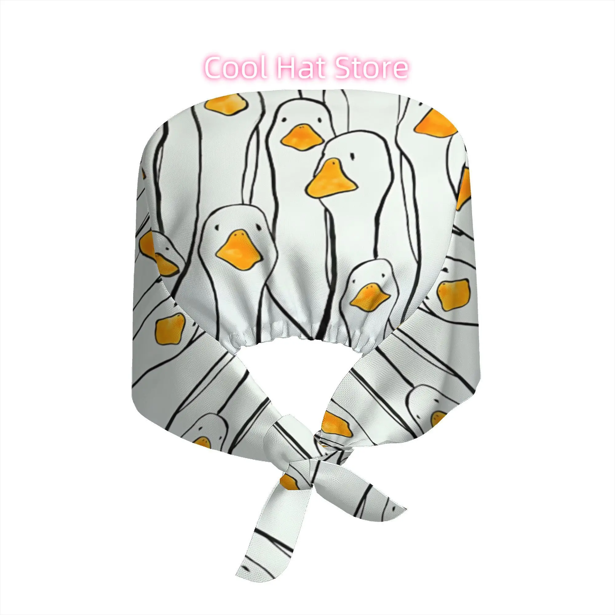 1pc Printed Breathable Trendy Mexico Christmas Gift Work Cap White Goose Pattern Hat Charming Animal Illustration Print Stylish