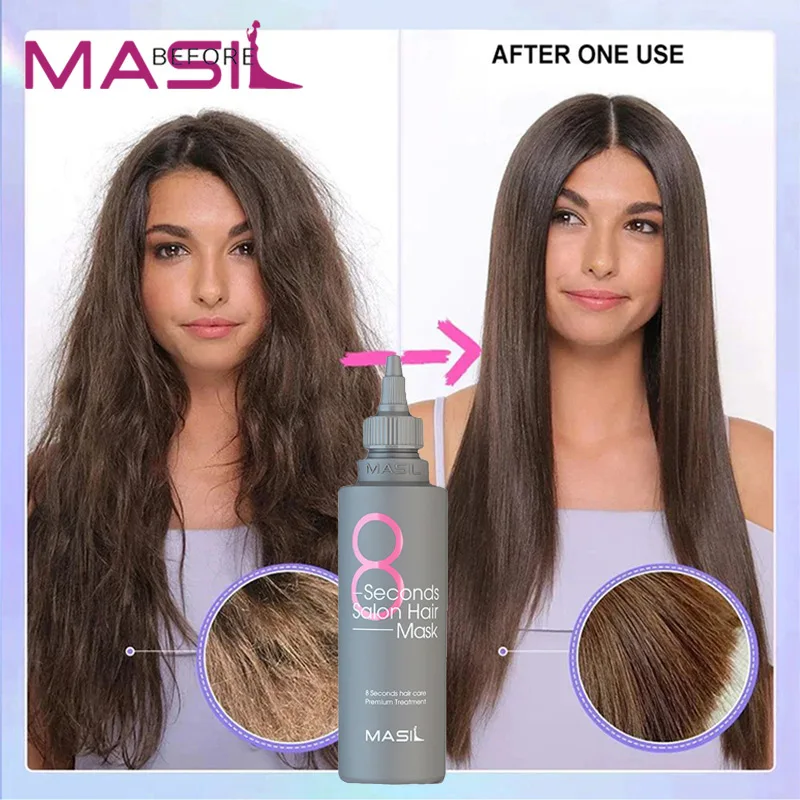 MASIL Original Korean 8 Seconds Liquid Hair Care Mask Repair Hair Dry Damage,Silky Smooth Soft Fluffy Voluming Hair Conditioner