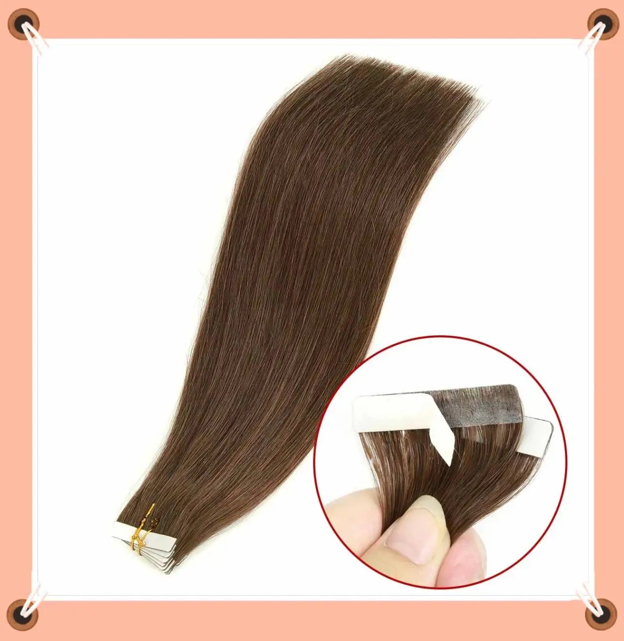 

Накладные волосы TUEX35 Remy Hair Injected Tape In, бесшовные, на ленточной основе, из натуральных человеческих волос, для редеющих волос.
