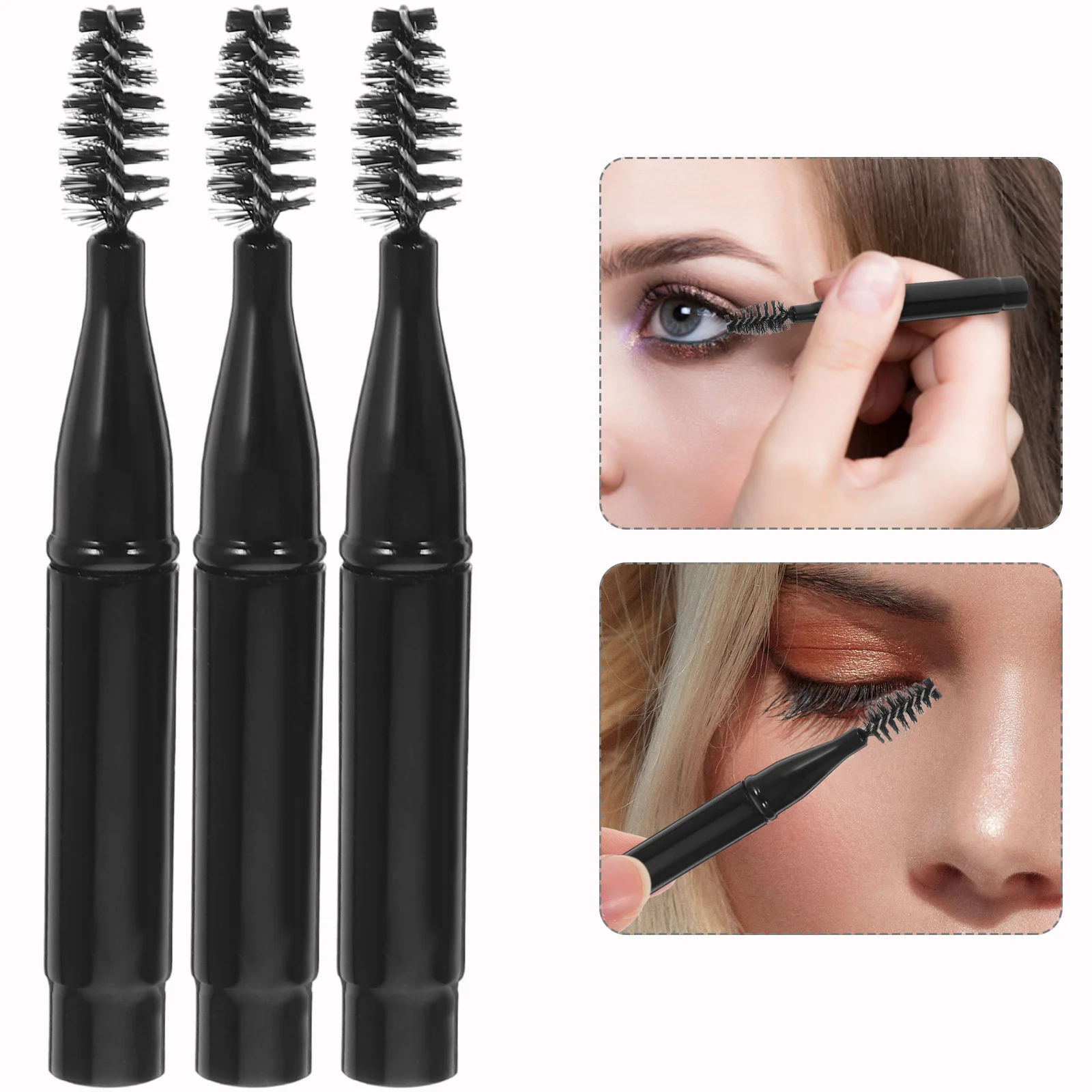 3 pièces baguettes de Mascara à sourcils poils souples pinceaux de maquillage portables multi-usage peignes à cils brosse à cils brosse à cils baguettes