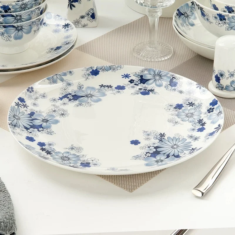 10inch, bone china sharing plate, Chinese painting design, porcelain serving dishes, dining table tray, ceramic dinner dishes