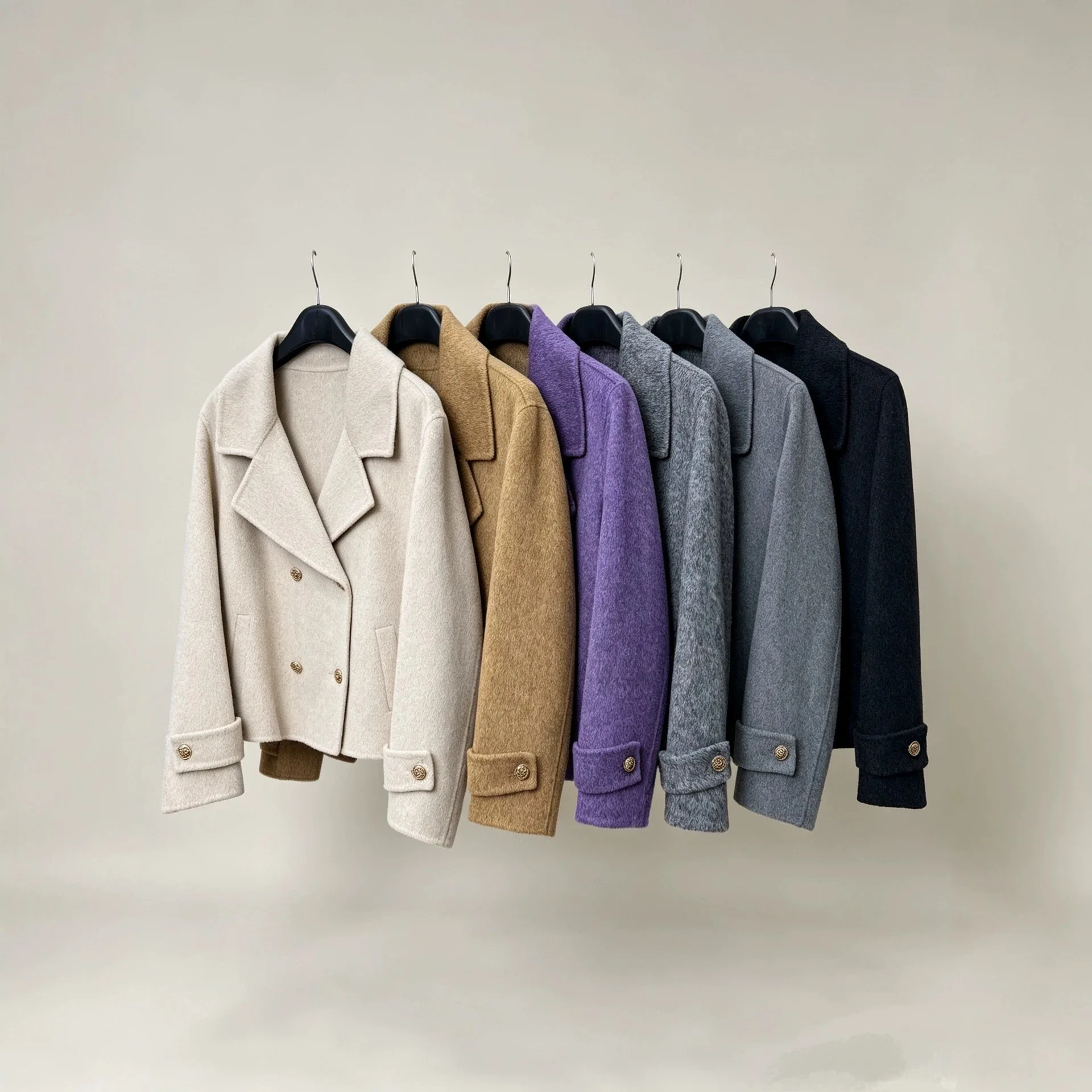 2026 Fall New Arrival Women's Short Woolen Blazer Coat - Elegant Long Sleeve Double-Faced Wool Jacket