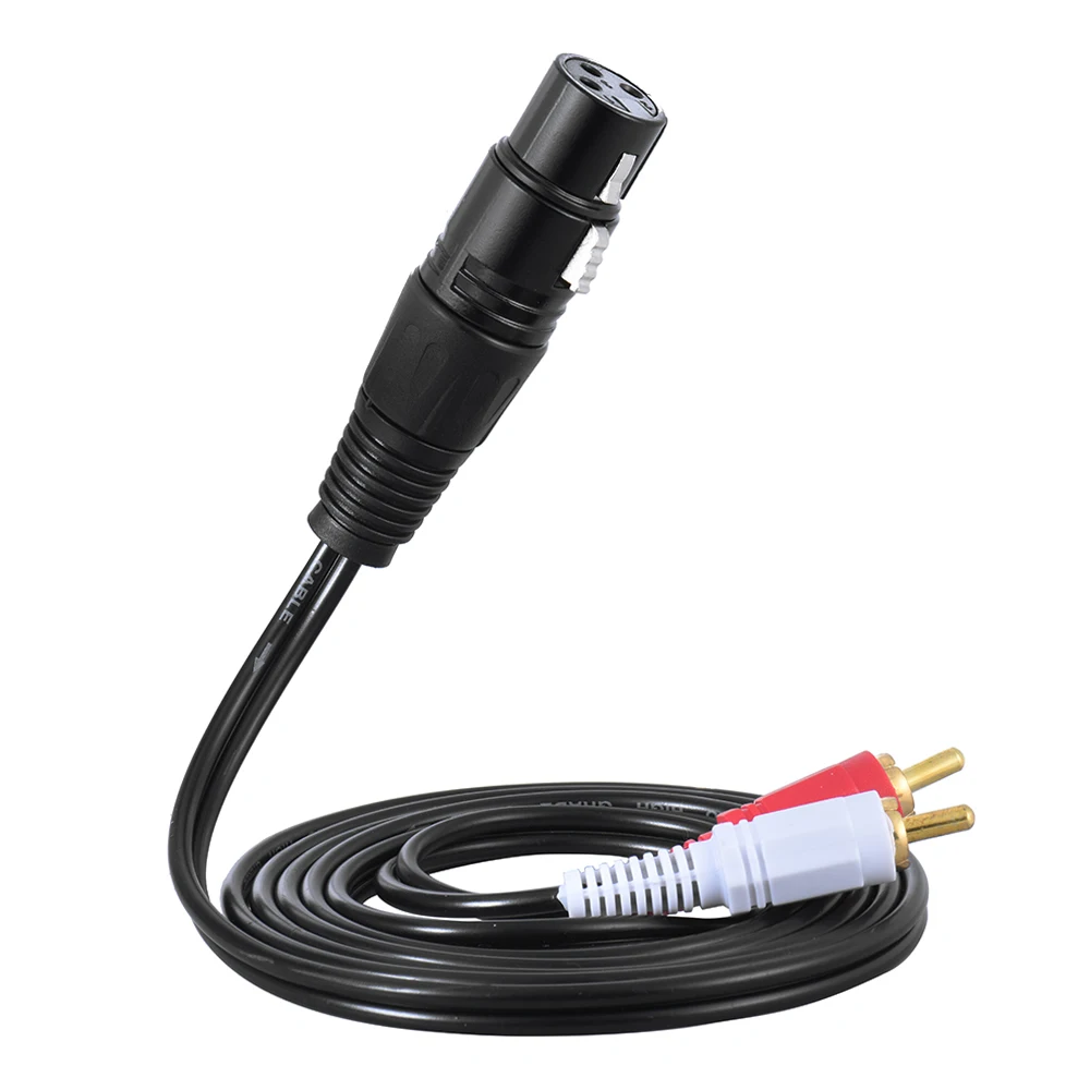 1.5m/ 5ft Stereo  Splitter Patch Y Cable Cord 1 XLR Female to 2  Male Plug  male plug
